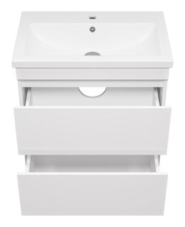 Напольная тумба под раковину Misty Енисей 70см с двумя ящиками белый